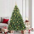 vidaXL Umelý vianočný stromček s 300 LED-i Zelená 180 cm PE a PVC