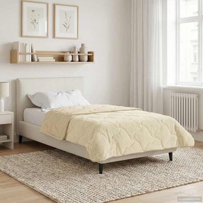vidaXL Letná prikrývka Krémová 135 x 220 cm Mikrofáza a Teddy fleece