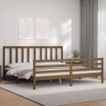 vidaXL Posteľný rám s čelom medovo-hnedý 200x200 cm masívne drevo
