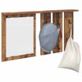 vidaXL Vešiak na stenu Nástenná montáž Staré drevo 85 x 10 x 45 cm