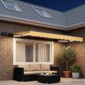 vidaXL Ručný rám markízy s LED Piesková 3,5 x 2 m