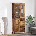 vidaXL Highboard 2 ks Staré drevo 69,5 x 34 x 180 cm Kompozitné drevo