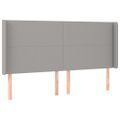 vidaXL Čelo postele s LED bledosivé 163x16x118/128 cm látka