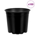 vidaXL Kulatý kvetináč 100 ks Čierna Ø 15 x 13 cm Plast