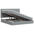 vidaXL Postel s úložným prostorem a matrací Svetlosivá 200 x 200 cm