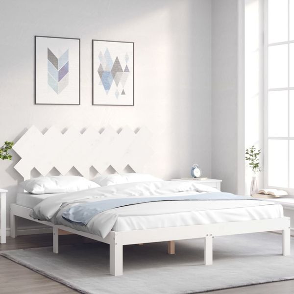 vidaXL Posteľ bez matraca biela 140x190 cm masívna borovica