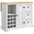 VidaXL Úložisko v kuchyni Biely a vosk z medu 112 x 70 x 91,5 cm