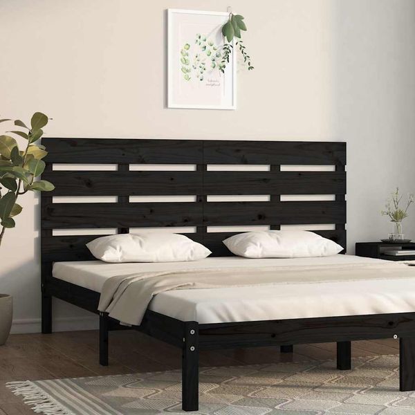 vidaXL Čelo postele čierne 150x3x80 cm masívna borovica