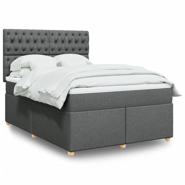 vidaXL Boxspring posteľ s matracom tmavosivá 160x200 cm látka