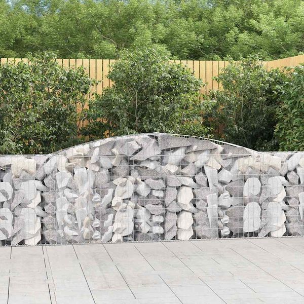vidaXL Oblúkové gabiónové koše 8ks 400x30x100/120cm pozinkované železo