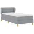 vidaXL Posteľ s pružinovým rámom Svetlosivá 90 x 200 cm látka