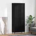 vidaXL Highboard 2 ks Čierny dub 69,5 x 34 x 180 cm Kompozitné drevo