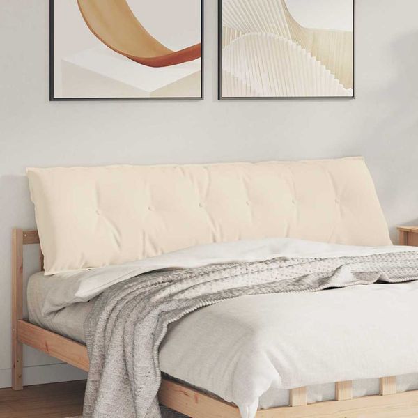 vidaXL Poduška na chrbát Béžová 180 x 50 cm Mikrovlákno