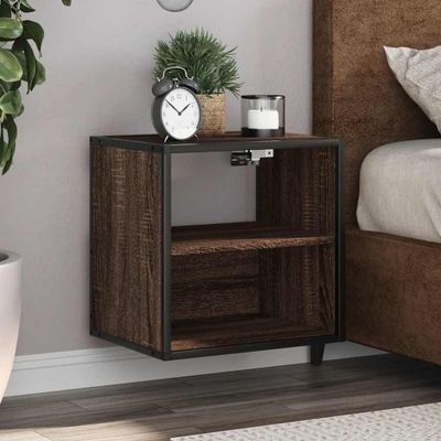 vidaXL Nástenné nočné stolíky 2 ks hnedý dub 40x31x39,5 cm