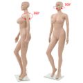vidaXL Sexy dámska figurína so skleneným podstavcom, béžová 180 cm