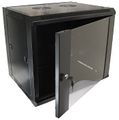RACK 19" nástenný ZETA 9U 600x450 RAL9004, dvere sklo na samozostavenie, čierny
