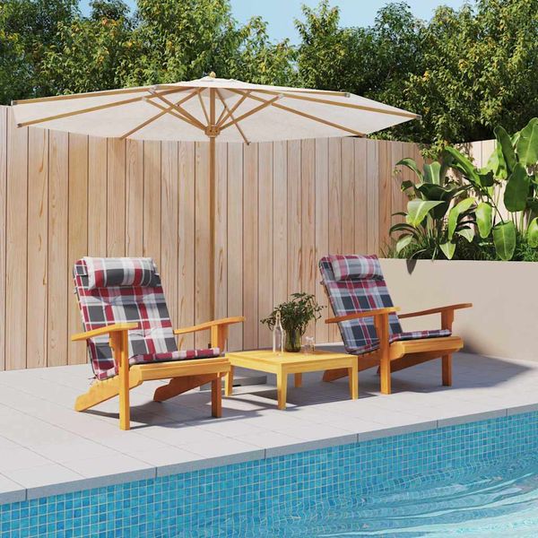 vidaXL Vankúše na stoličky 2 pcs Červený kockovaný 58 x 77 x 4,5 cm