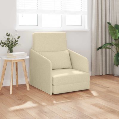 vidaXL Rozkladacia posteľ Krémová 65 x 80 x 83 cm látka