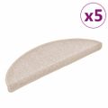 vidaXL Schodové rohože 5 ks 56x17x3 cm béžové, polkruhové
