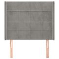 vidaXL Čelo postele so záhybmi bledosivé 93x16x118/128 cm zamat