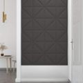 vidaXL Nástenné panely 12 ks tmavosivé 30x30 cm látkové 0,54 m²