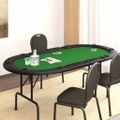 vidaXL Skladací pokrový stôl pre 10 hráčov zelený 207x106x76 cm