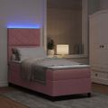 vidaXL LED box s pružinami s čelnou doskou Ružová 80 x 200 cm Zamat