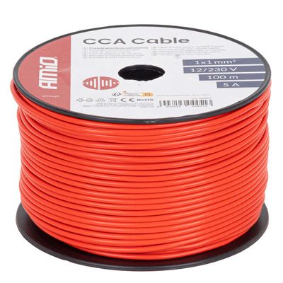 Vodič reproduktoru jednožilový CCA 1x1 mm2 100 m 5 A 12/230 V AMiO-04451