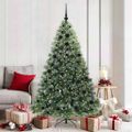 vidaXL Umelý vianočný stromček s 300 LED-i Zelená 180 cm PE a PVC