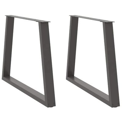 vidaXL Nohy k jedálenskému stolu v tvare V, 2 ks, antracitové, 100 x (72-73,3) cm, oceľ