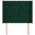 vidaXL Čelo postele so záhybmi tmavozelený 103x16x118/128 cm zamat
