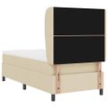 vidaXL Posteľ s pružinovým rámom Krémová 100 x 200 cm látka