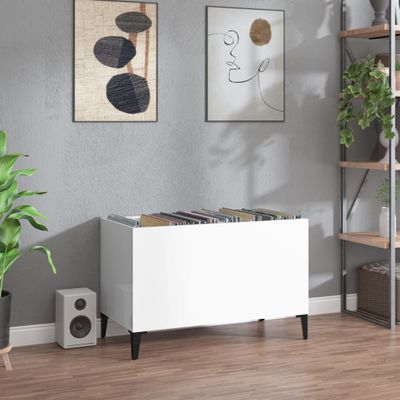 vidaXL Skrinka na platne lesklá biela 74,5x38x48 cm kompozitné drevo