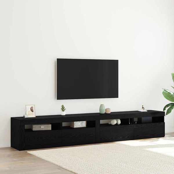 vidaXL Zostava TV skriniek 3 pcs Čierny dub 240 x 35 x 40 cm