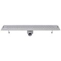 vidaXL Rovný sprchový odtok s vlnkami, 730x140 mm, nerezová oceľ