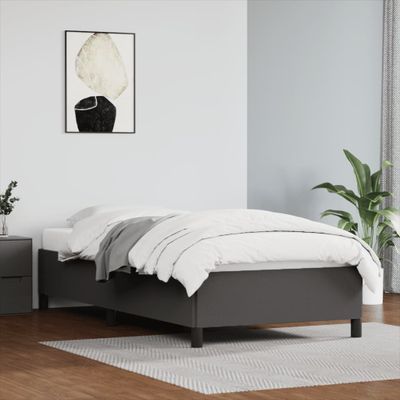 vidaXL Posteľný rám sivý 90x190 cm umelá koža