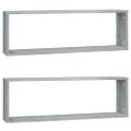 vidaXL Kockové police 2 ks sivé sonoma 80x15x26,5 cm spracované drevo