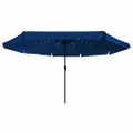 vidaXL Záhradný slnečník 395 x 395 x 245 cm Polyester Okrúhly Azurblue