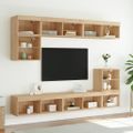 vidaXL TV skrinky s LED svetlami 2 ks dub sonoma 80x30x30 cm