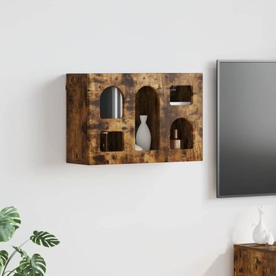 vidaXL Závesná skrinka s poličkou ELST Dymová dub 60 x 20 x 40 cm