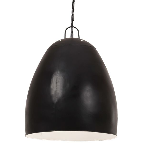 vidaXL Industriálna závesná lampa 25 W, čierna, okrúhla 42 cm E27