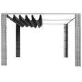 vidaXL Polyratanový altánok so strechou 300x300x220 cm sivo-antracitový