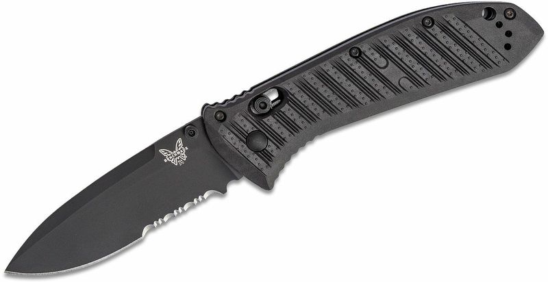 Benchmade 575SBK-1 PRESIDIO II Black Serrated taktický nôž 9,5 cm, celočierny, CF-Elite, Axis