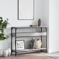 vidaXL Konzolový stolík s policou sivý sonoma 100x29x75 cm komp. drevo