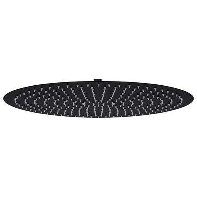 vidaXL Dažďová sprchová hlavica, oceľ 50 cm, okrúhla, čierna