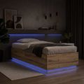 vidaXL Posteľový rám s LED Dub artisan 80 x 200 cm Kompozitné drevo