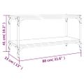 vidaXL TV skrinka hnedý dub 80x33x41 cm spracované drevo a oceľ
