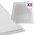 vidaXL Polykarbonátová doska 8 ks 4 mm 121x60 cm