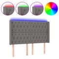 vidaXL Čelo postele s LED tmavosivé 163x16x118/128 cm látka