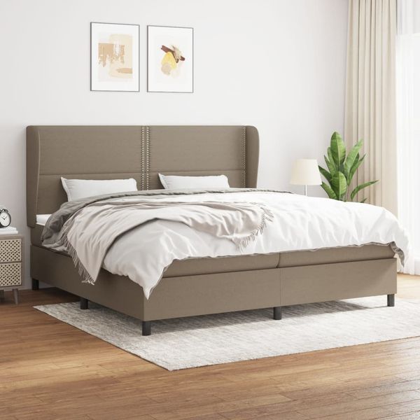 vidaXL Boxspring posteľ s matracom sivohnedý 200x200 cm látka
